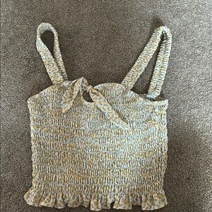 Floral Smocked Yellow Top